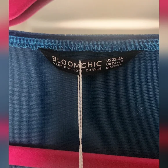 Elegant Blue Velvet Dress - Picture 3 of 7